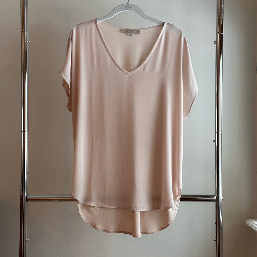 Loft mixed fabric dressy tee